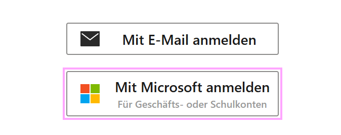 Melden Sie sich mit einem Microsoft-Konto bei Shared Email Templates an.