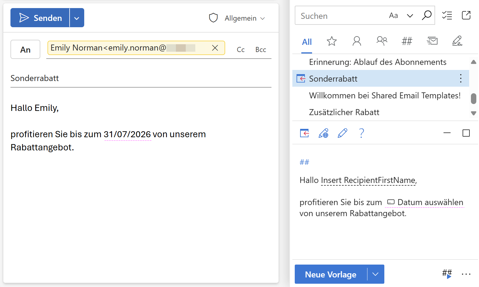 Eine Outlook-E-Mail-Nachricht mit ausgewähltem Datum. Eine Outlook-E-Mail-Nachricht mit ausgewähltem Datum.