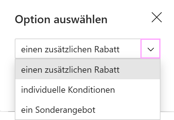 Dialogfeld „Dropdownliste“. Dialogfeld „Dropdownliste“.