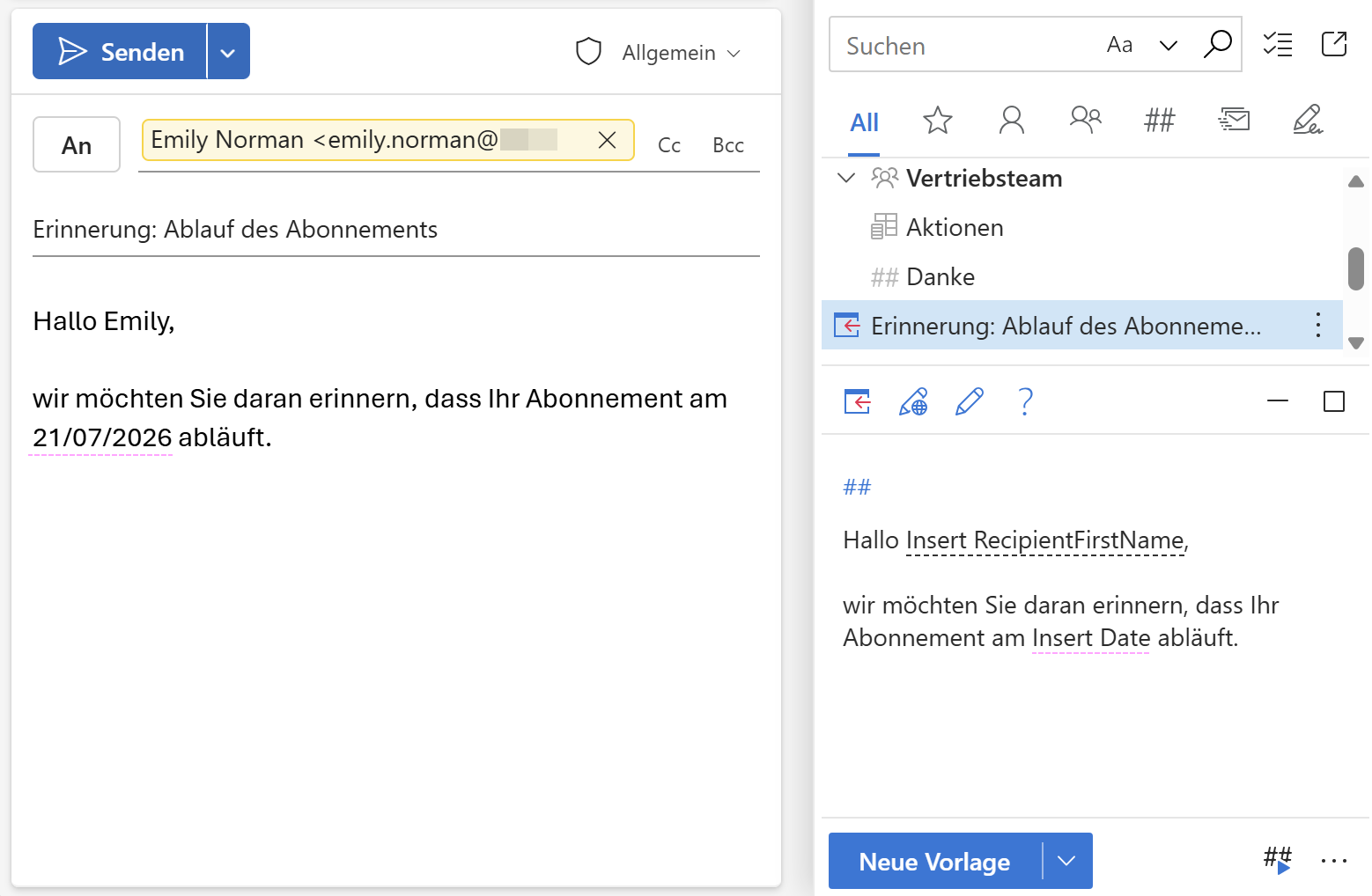 Datum automatisch in die Nachricht einfügen Datum automatisch in die Nachricht einfügen