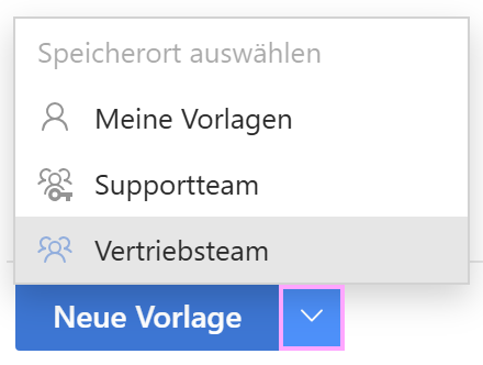 Erstellen Sie eine neue E-Mail-Vorlage im Bereich des Shared Email Templates-Add-Ins.