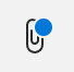 The Message attachments icon with a blue dot.