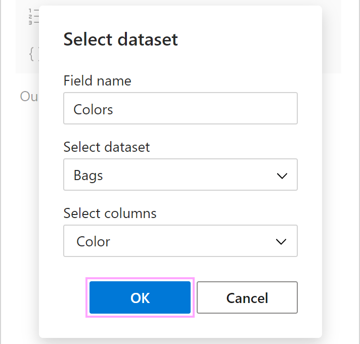 Choose a dataset and a column for the list.