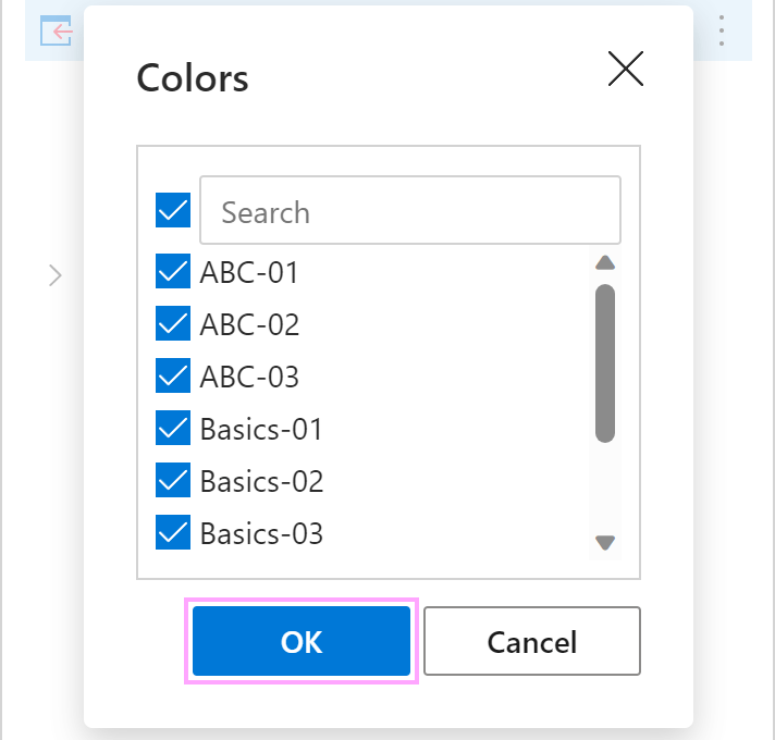 Choose key values from the dataset.