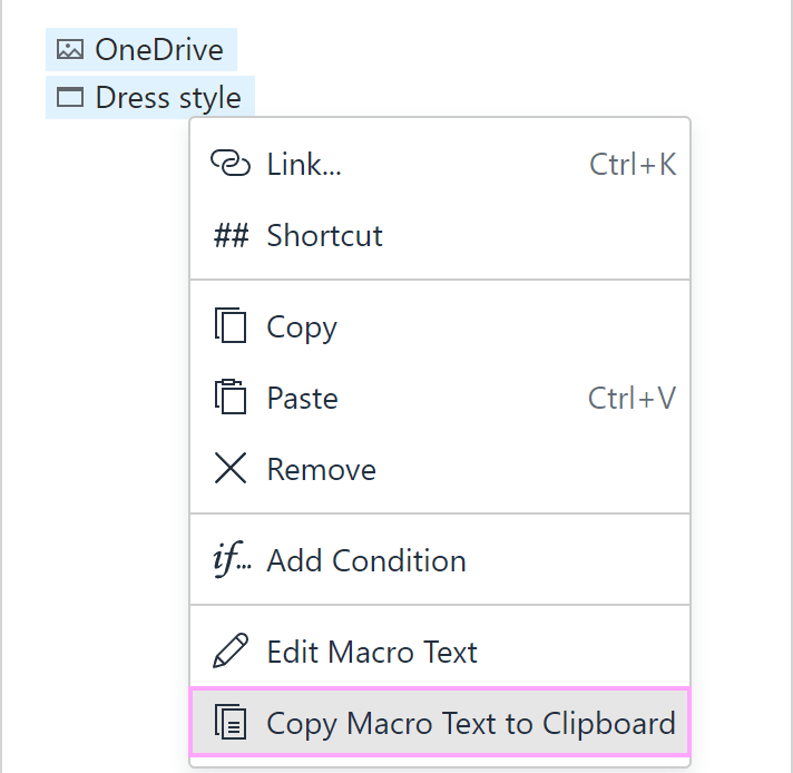 Copy the text of the WhatToEnter macro.