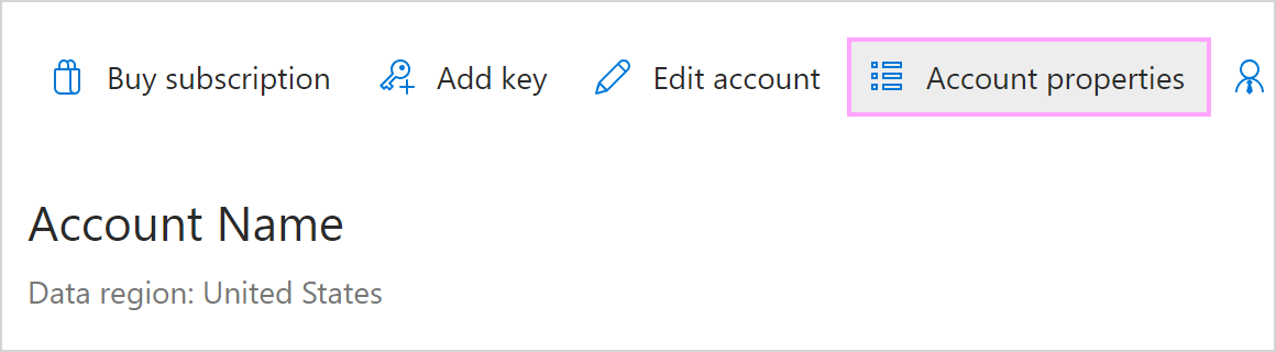 Use the Account properties button.
