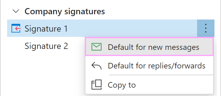 Set a company-wide email signature as default.