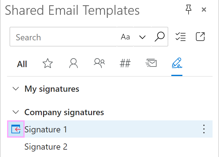 Insert a company-wide signature into an email.