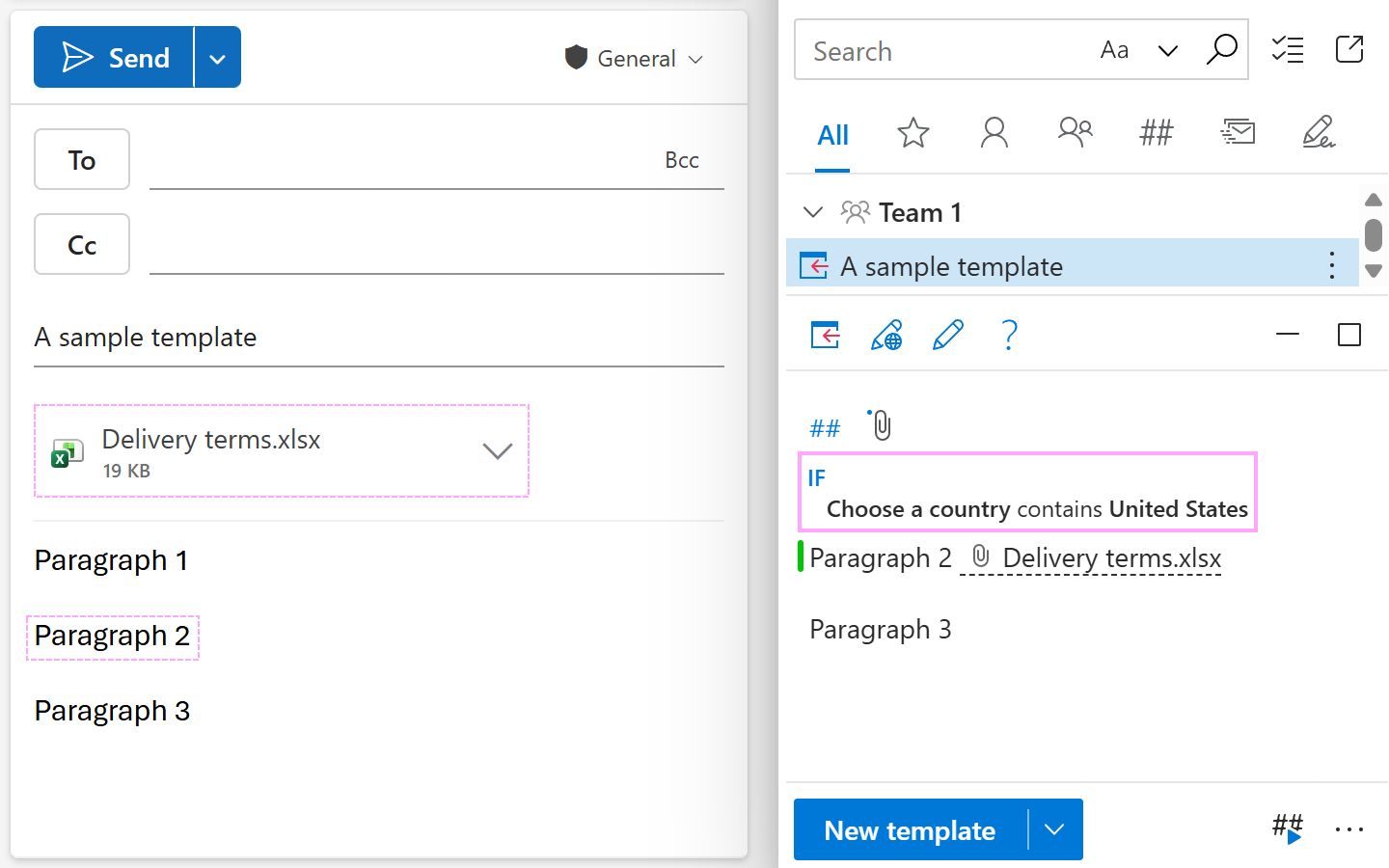 The template part is inserted because the condition is met.
