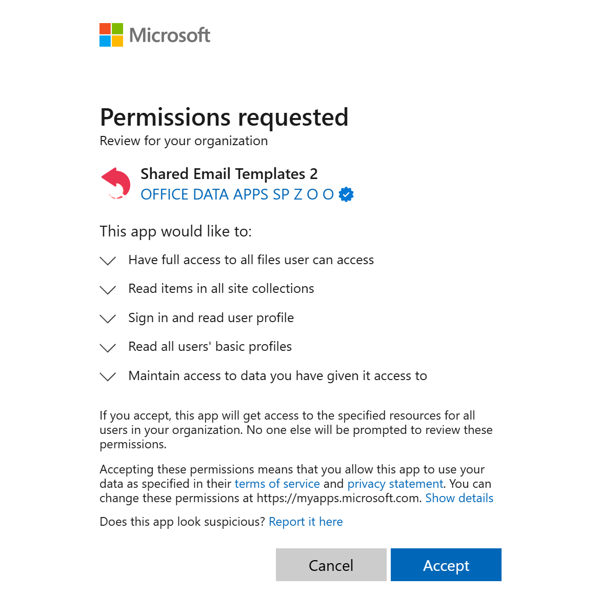 Review and accept permissions requested by Shared Email Templates 2. Review and accept permissions requested by Shared Email Templates 2.