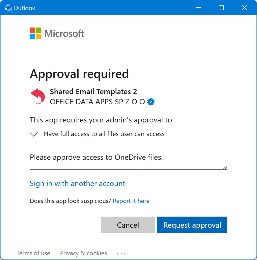 Requesting approval Requesting approval