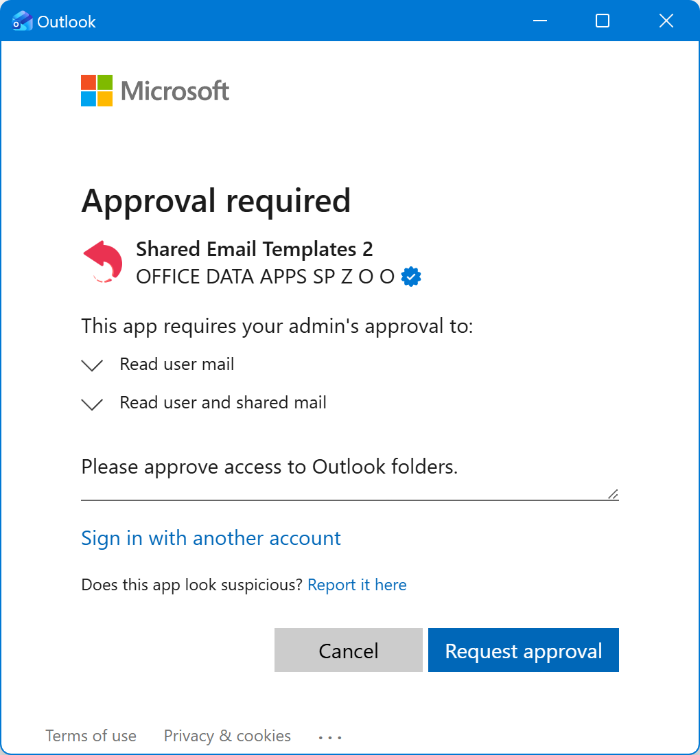 Requesting approval Requesting approval
