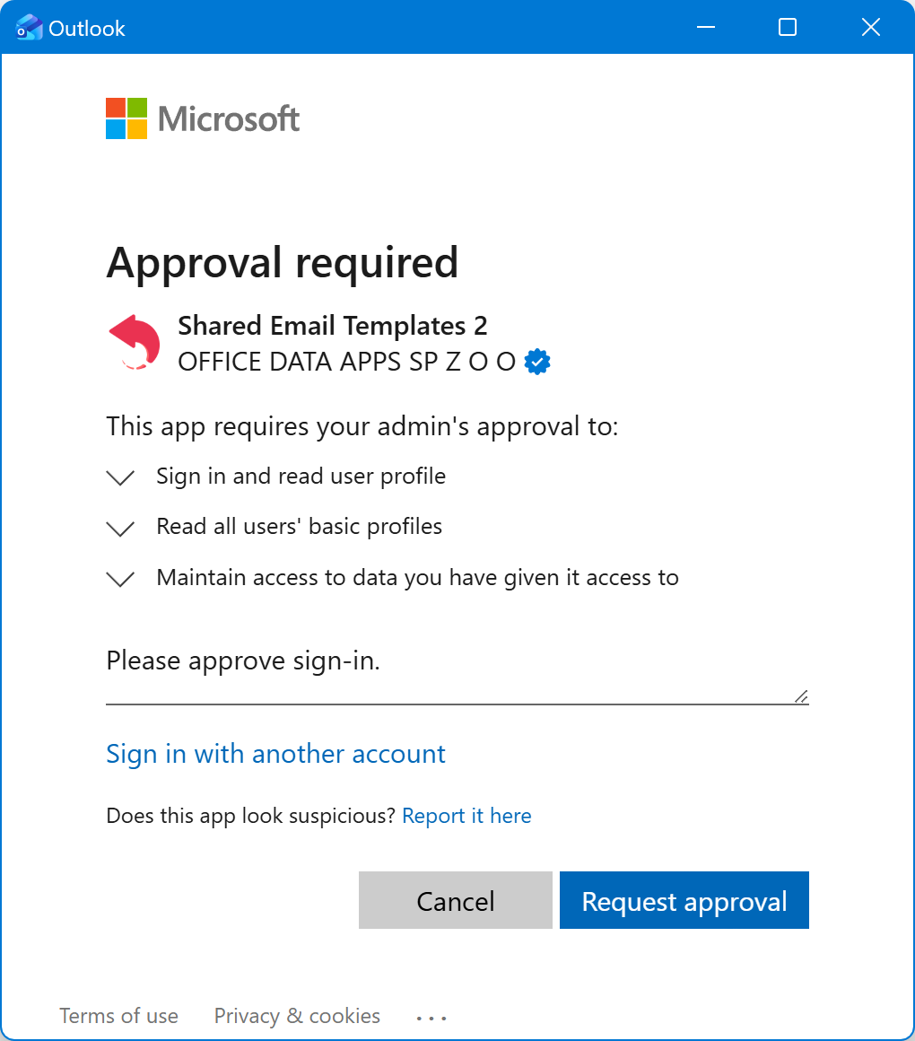 Requesting approval Requesting approval