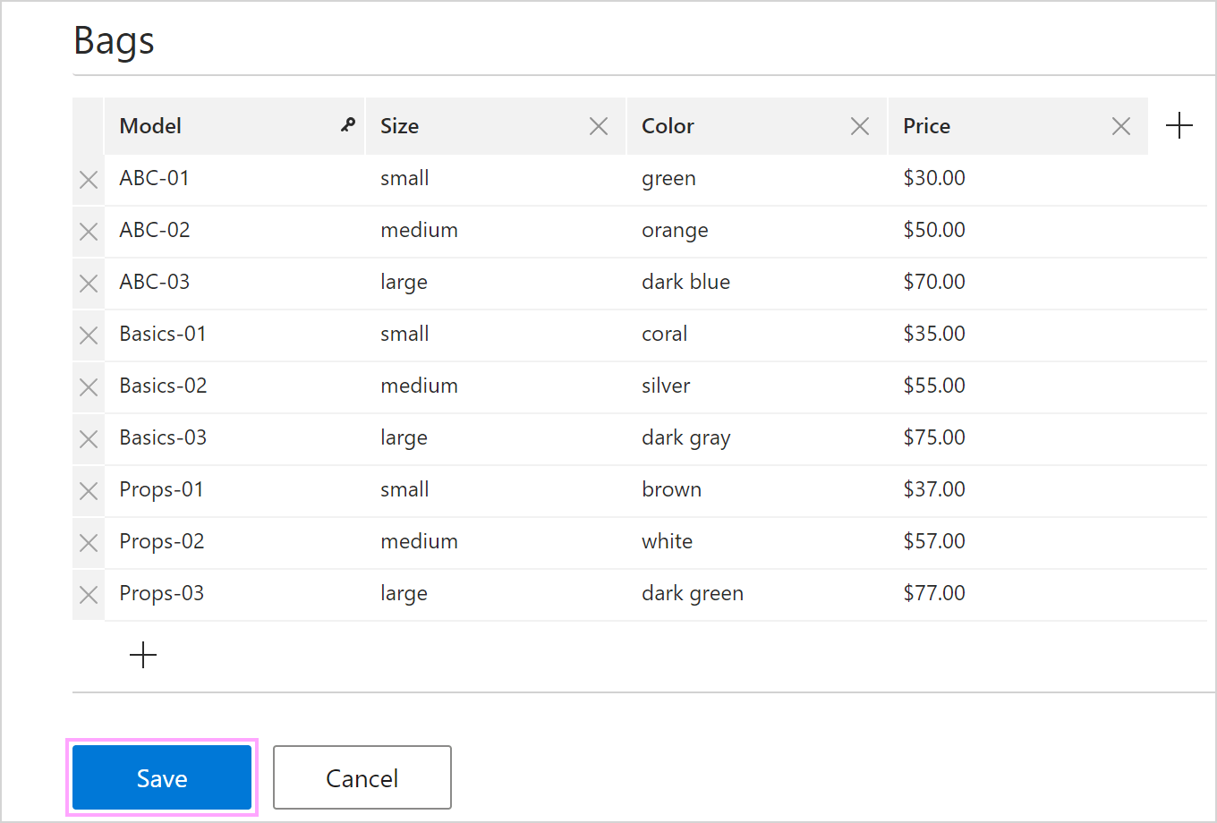 Save a simple dataset for use in Outlook email templates.