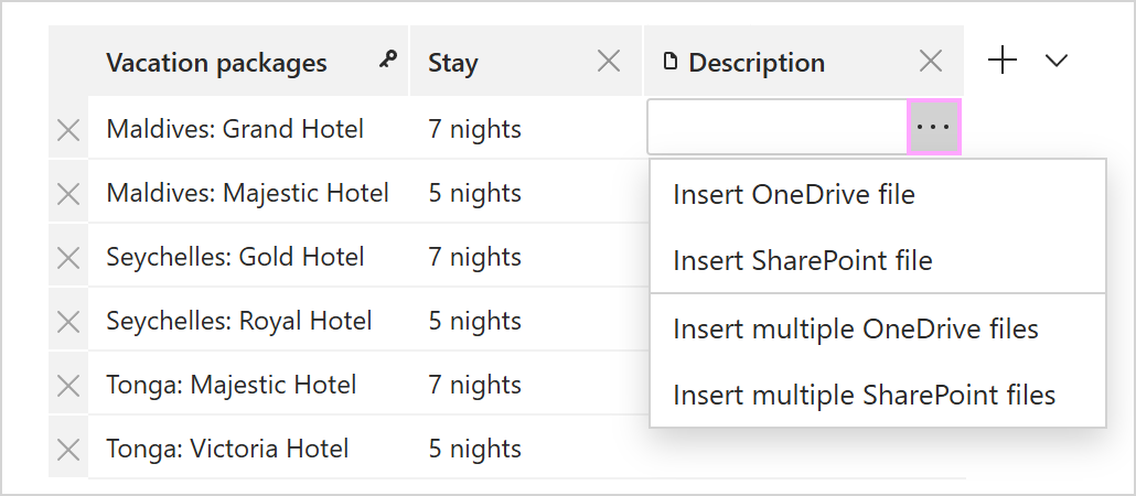 Choose from available options.