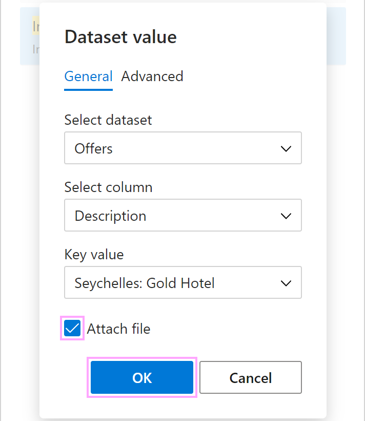 Make sure the Attach file checkbox is selected.