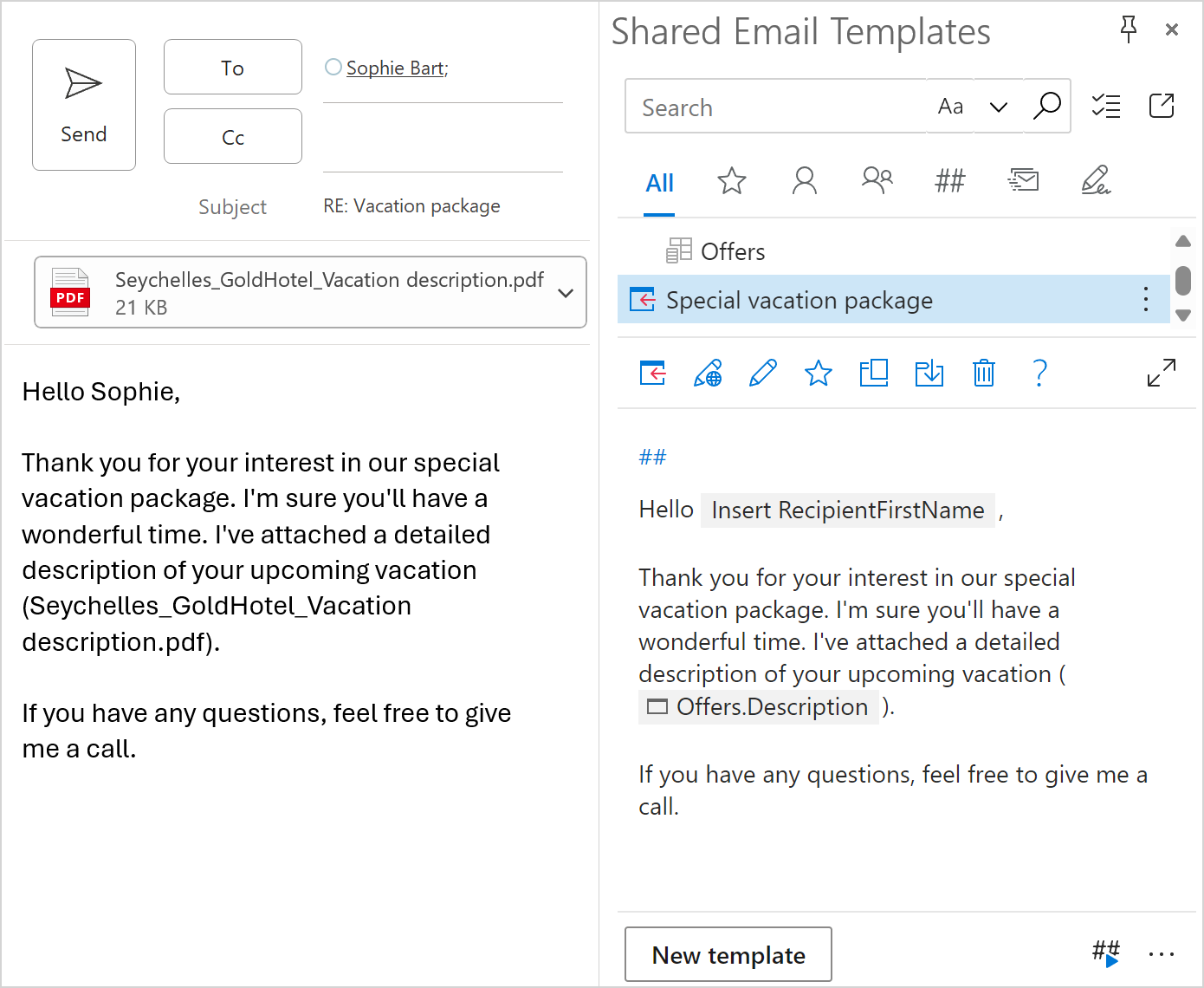 A file and its name in an Outlook email.