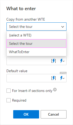 Copy settings from another WhatToEnter macro. Copy settings from another WhatToEnter macro.