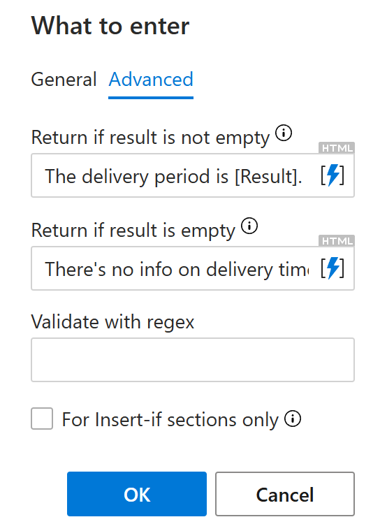 Customizing WhatToEnter output