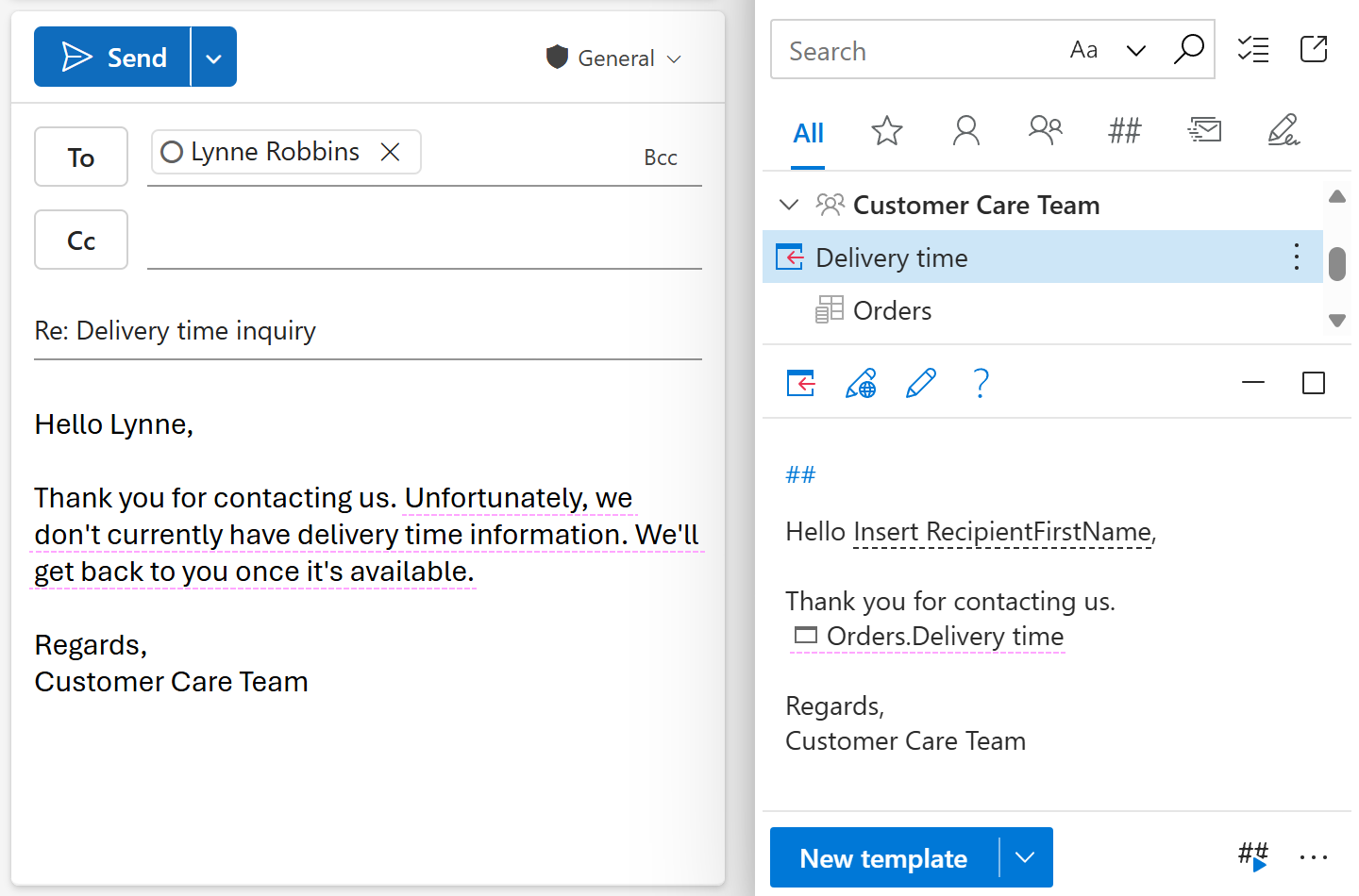 An email template and the resulting Outlook email when the macro result is empty An email template and the resulting Outlook email when the macro result is empty
