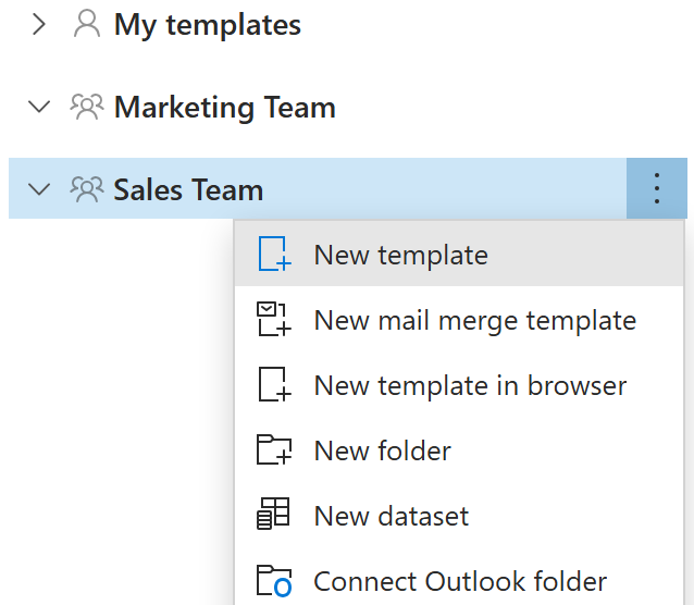 The New template option