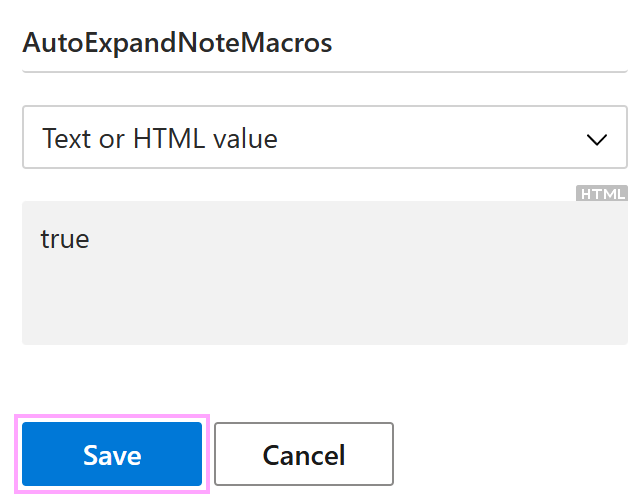 Adding the AutoExpandNoteMacros property Adding the AutoExpandNoteMacros property
