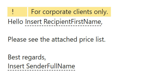 An open note in the template preview An open note in the template preview