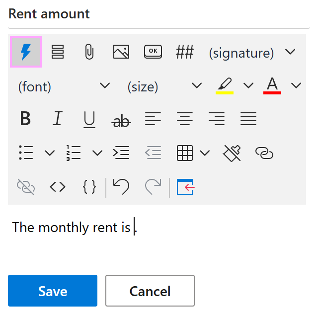 The Insert macro button The Insert macro button