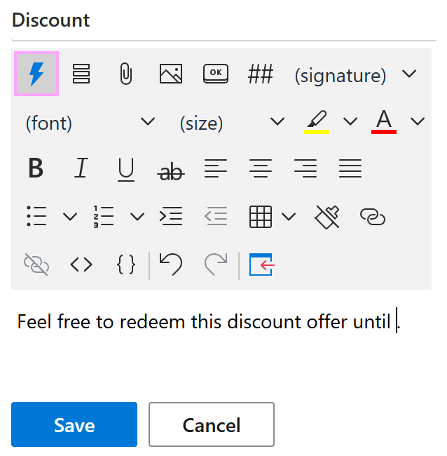 The Insert macro button