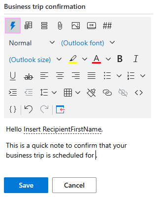 Access built-in macros with the Insert macro button.