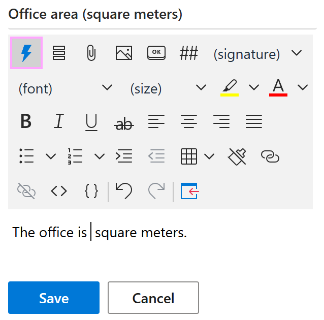 The Insert macro button The Insert macro button