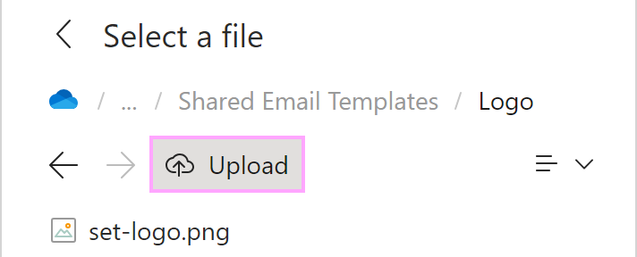Upload an image file to OneDrive or SharePoint if needed.