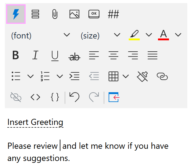 The Insert macro button on the template editor toolbar The Insert macro button on the template editor toolbar