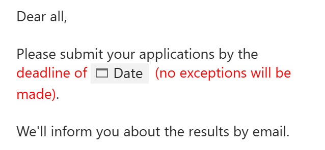 A macro placeholder with the Default style applied.