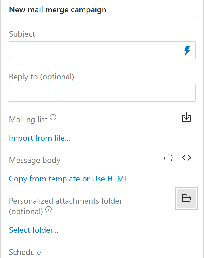 Select a OneDrive folder.