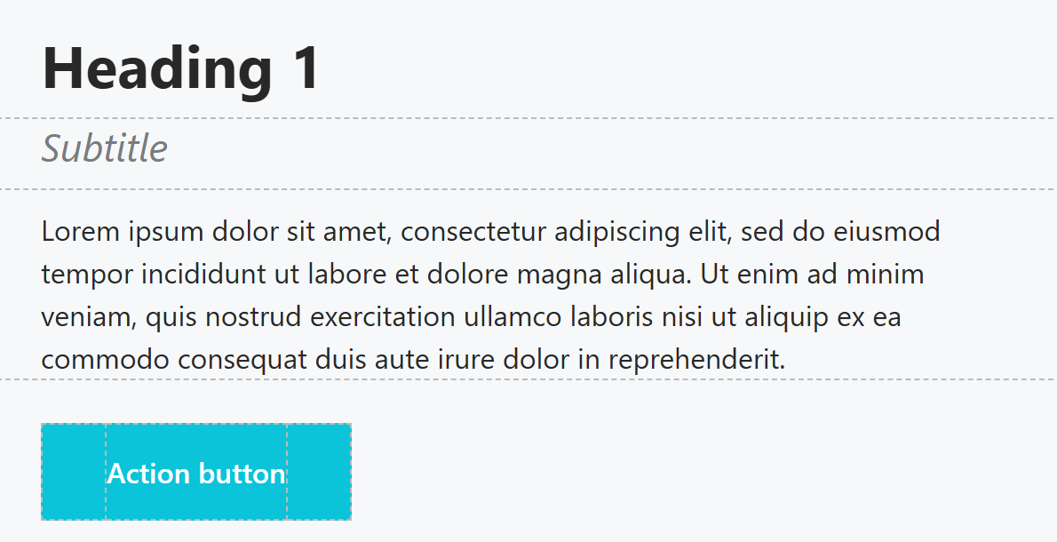 An action button in a mail merge template