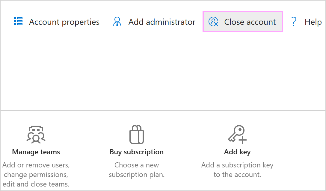 Use the Close account button.