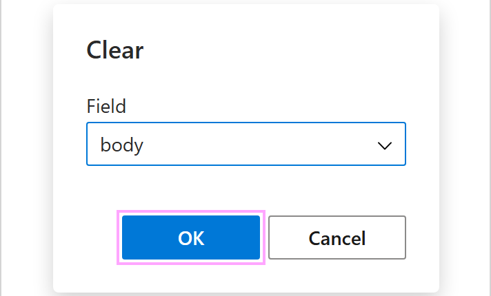 Set up a macro to clear the message body in Outlook.