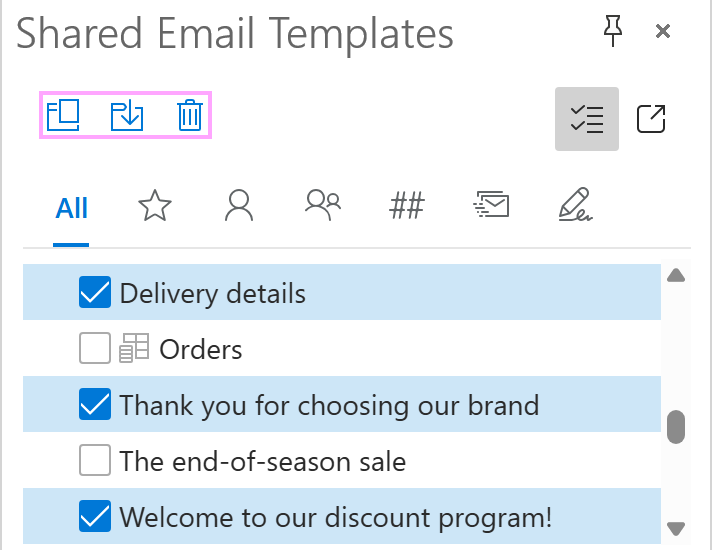 Copy, move, or delete multiple templates for Outlook. Copy, move, or delete multiple templates for Outlook.