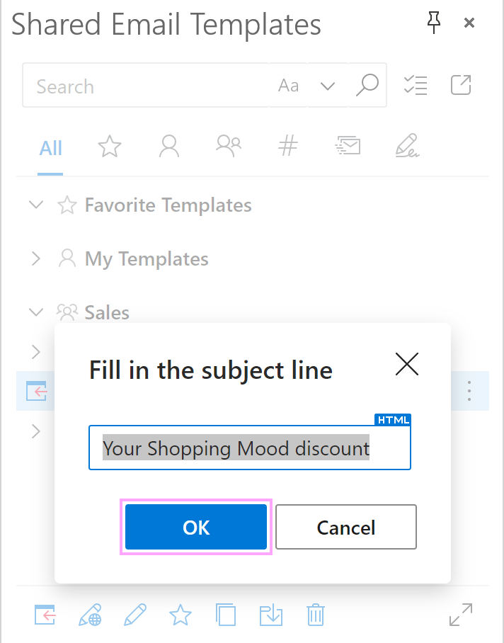 Keep or edit the text for the subject line of an Outlook email.