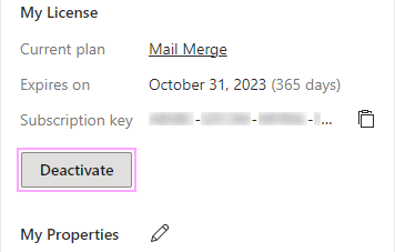 Click the Deactivate button.