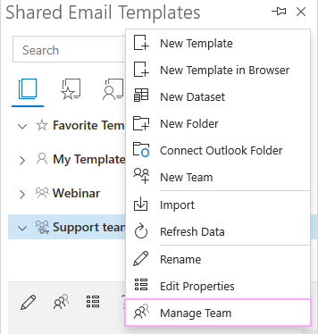 Click the three dots and select Manage Team. Click the three dots and select Manage Team.