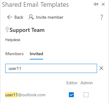 Find the invited user. Find the invited user.
