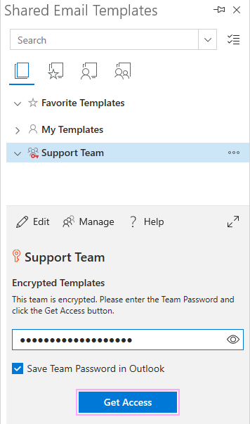 Enter the Team Password. Enter the Team Password.