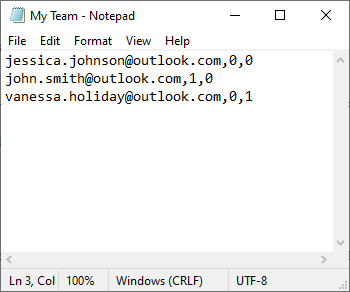 Add the required number combination to each email to import permissions as well. Add the required number combination to each email to import permissions as well.