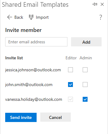 Emails and permissions are added. Emails and permissions are added.