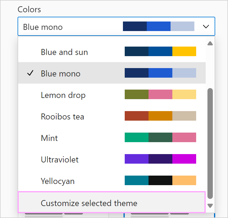 Customize a color theme.