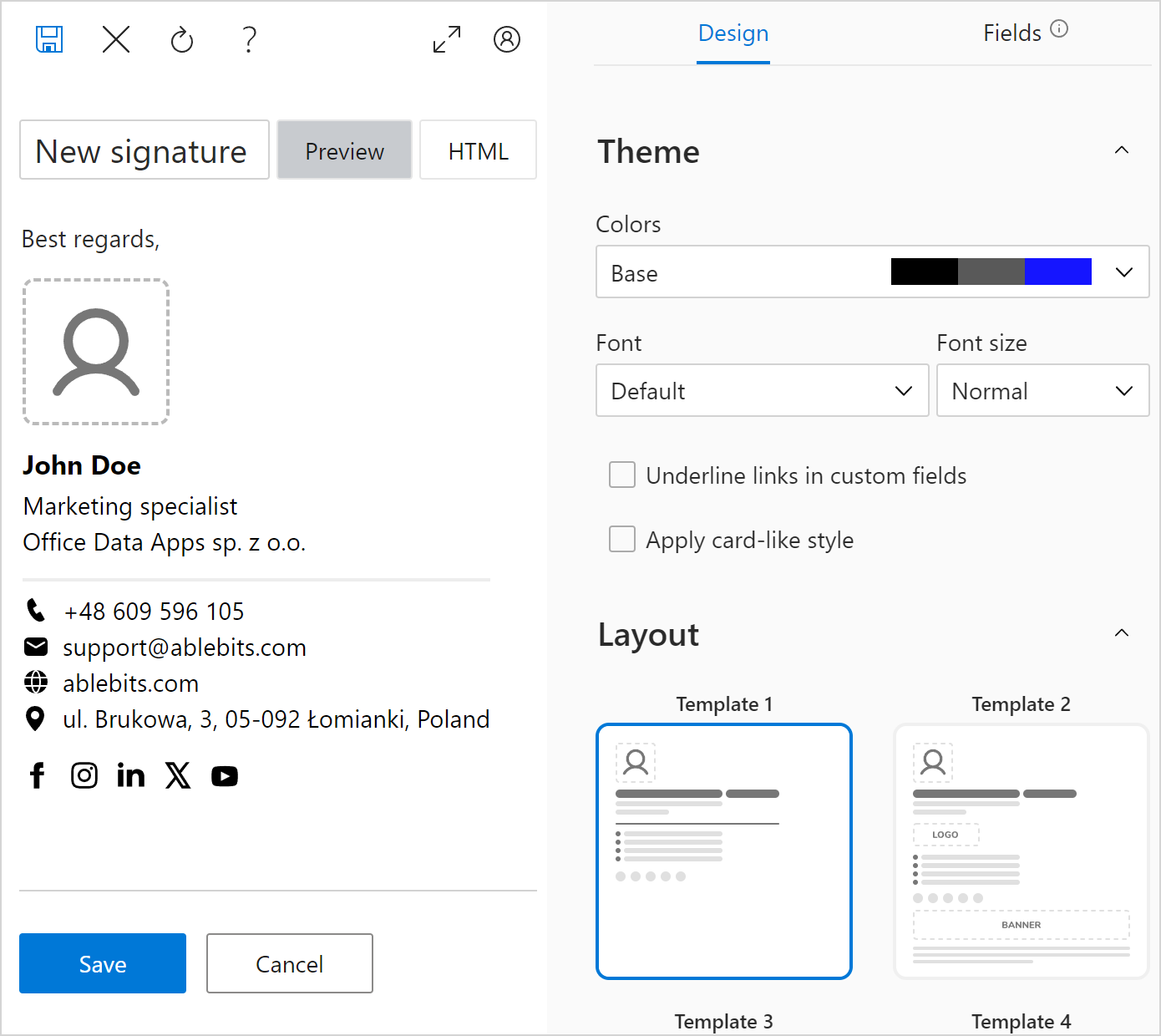 See a signature preview in the web app.