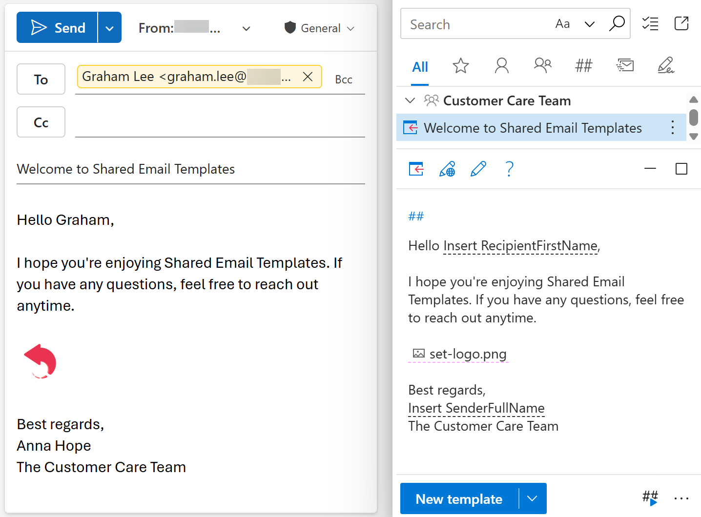 A picture from OneDrive automatically inserted into an email with a template A picture from OneDrive automatically inserted into an email with a template