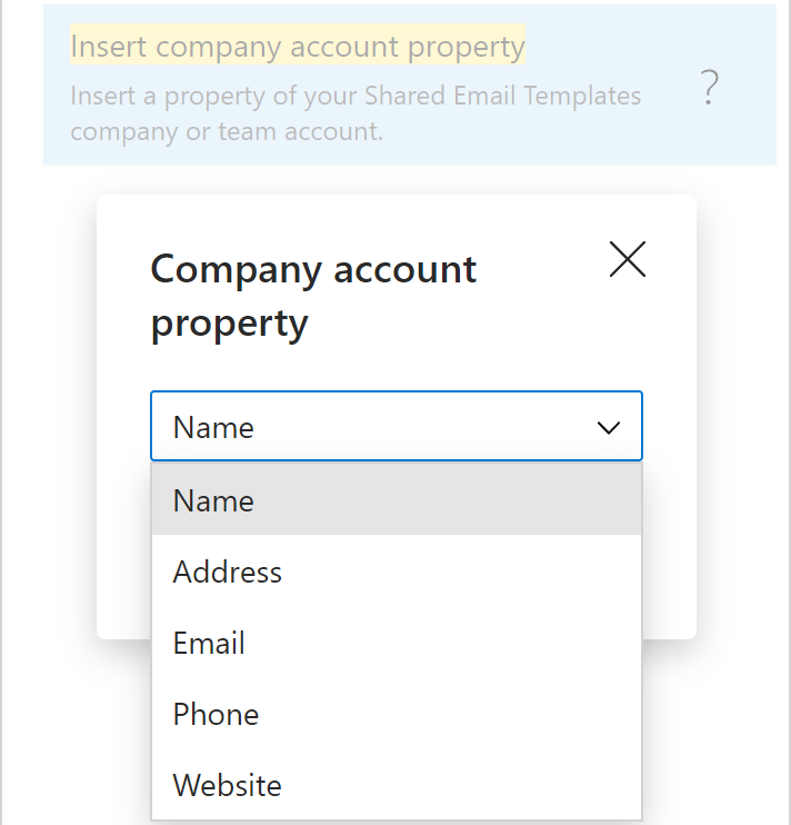 A list of predefined company account properties A list of predefined company account properties